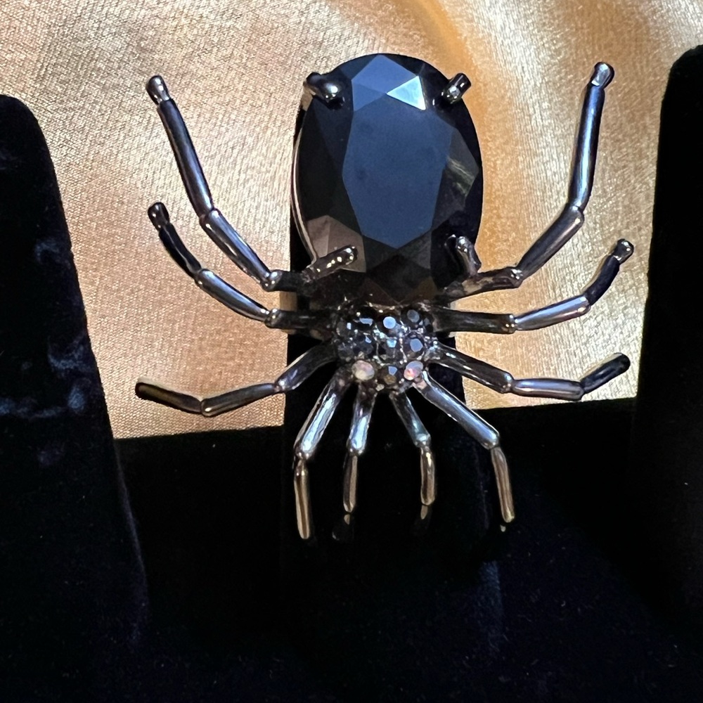 Black Spider Statement Ring - image 2